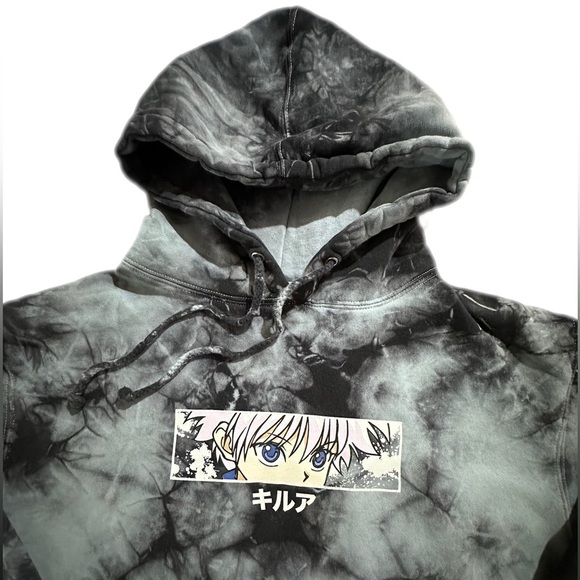 Hunter x Hunter Hypland Anime Killua Eye Box Logo Sweatshirt Hoodie Sz M Tie Dye - Picture 5 of 11